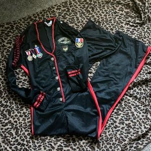 Sexy air force costume. Halloween. Pinup. Jumpsuit